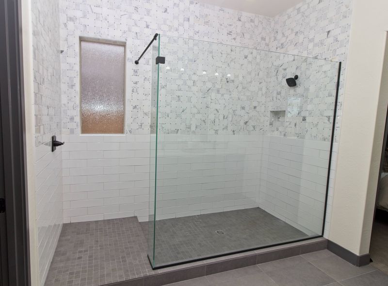 Contemporary Shower with Accent Tiles